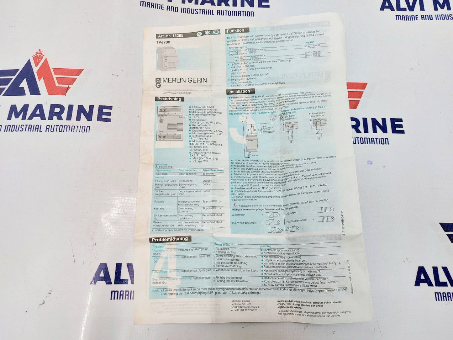 MERLIN GERIN TVE700 REMOTE CONTROL DIMMER 230V~50HZ