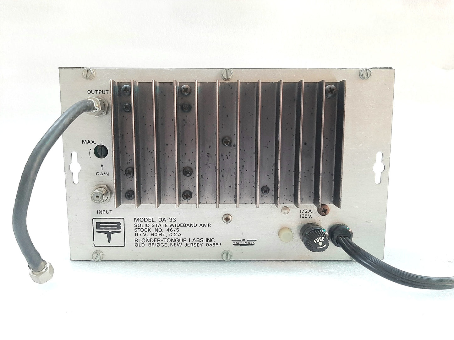 BLONDER TONGUE DA-33 SOLID STATE WIDEBAND AMPLIFIER