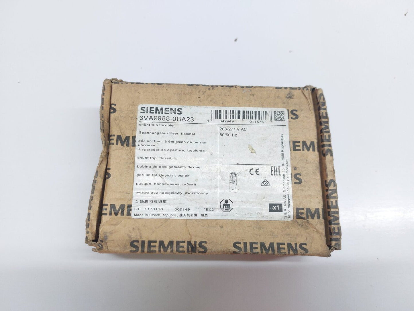 SIEMENS 3VA9988-0BA23 SHUNT RELEASE 208-277 VAC