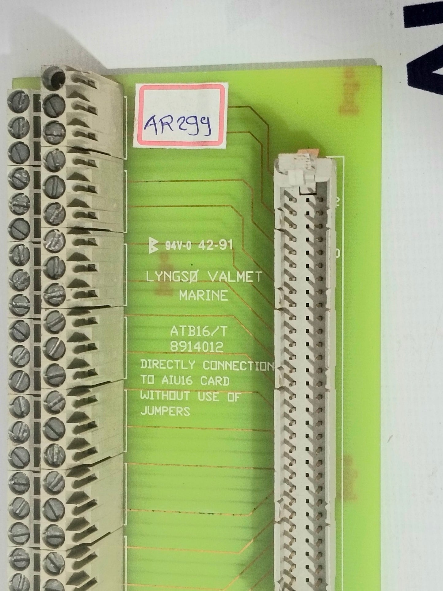 VALMET ATB16/T TERMINAL BOARD 8914012
