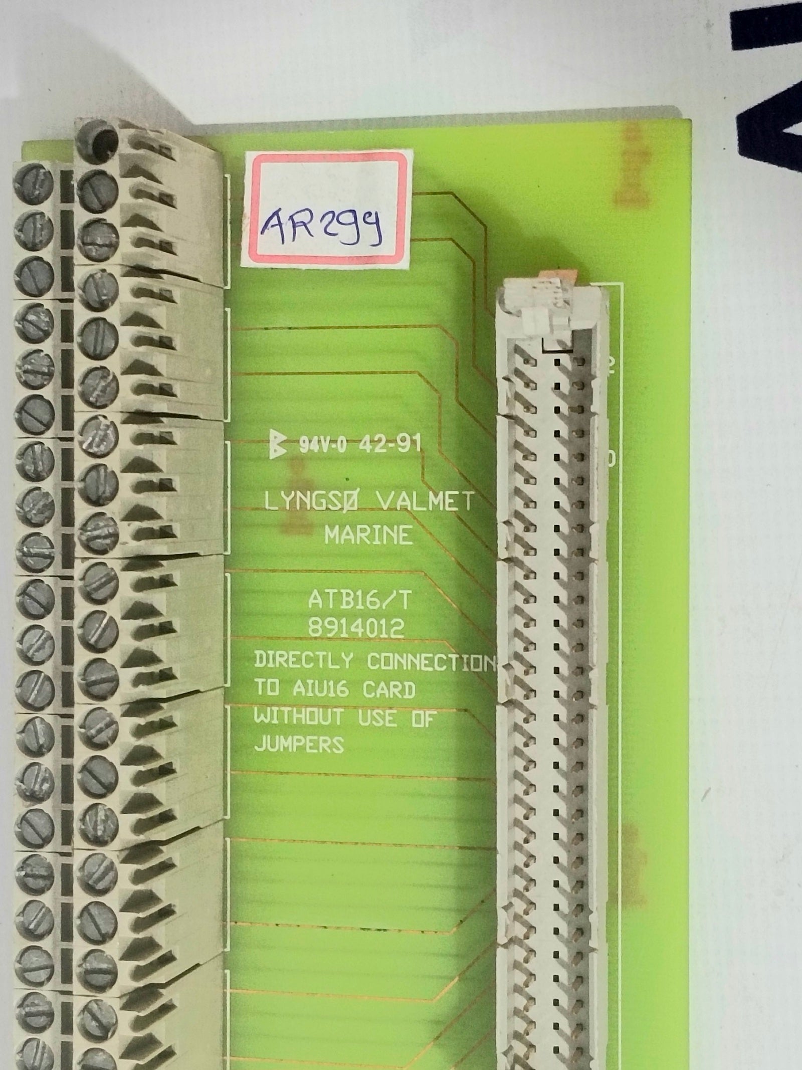 VALMET ATB16/T TERMINAL BOARD 8914012