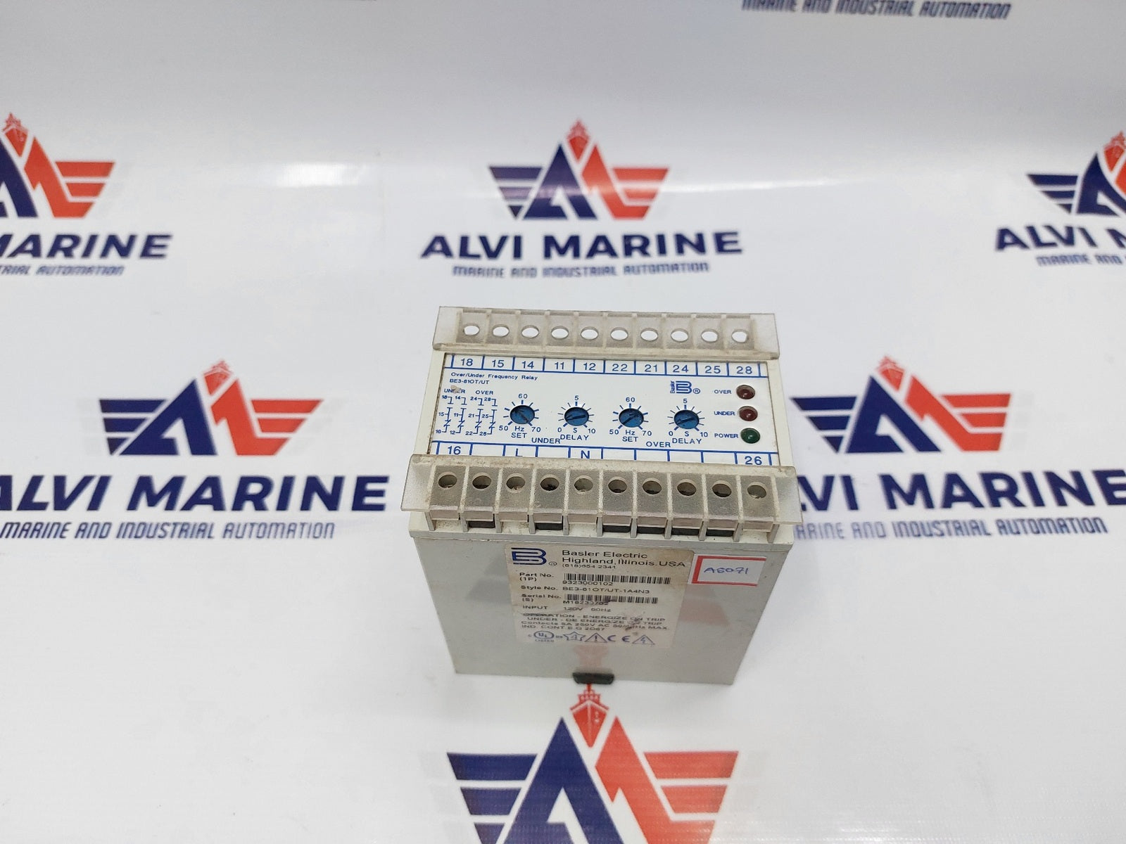 BASLER ELECTRIC BE3-81OT/UT-1A4N3 OVER/UNDER FREQUENCY RELAY 9323000102