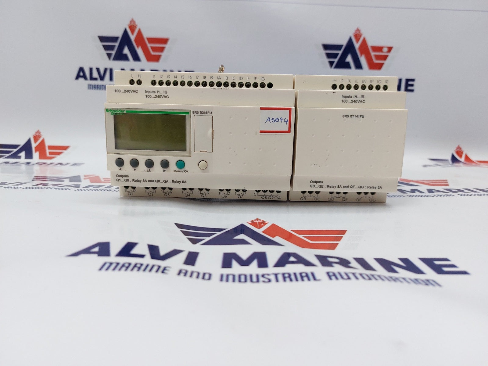 SCHNEIDER ELECTRIC SR3 B261FU LOGIC RELAY WTH SR3 XT141FU EXPANSION MODULE (2)