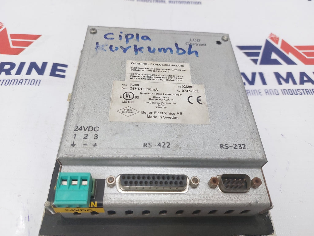 BEIJER ELECTRONICS AB E200 OPERATOR PANEL 02800F