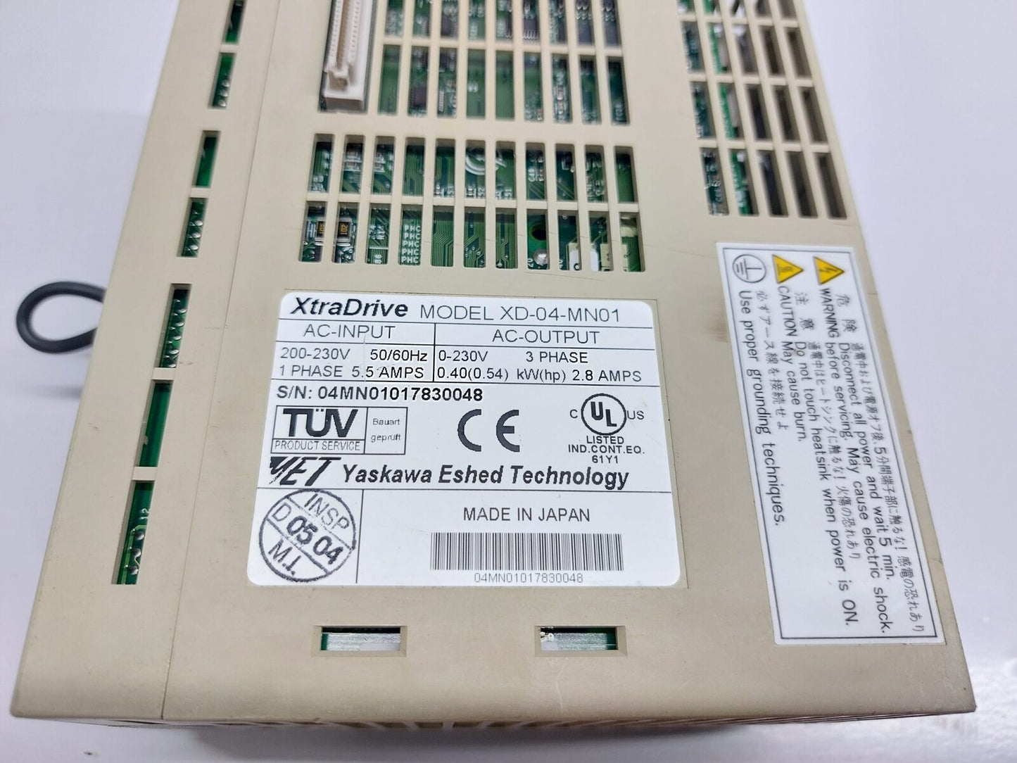 YASKAWA XTRADRIVE XD-04-MN01 AC SERVO DRIVE