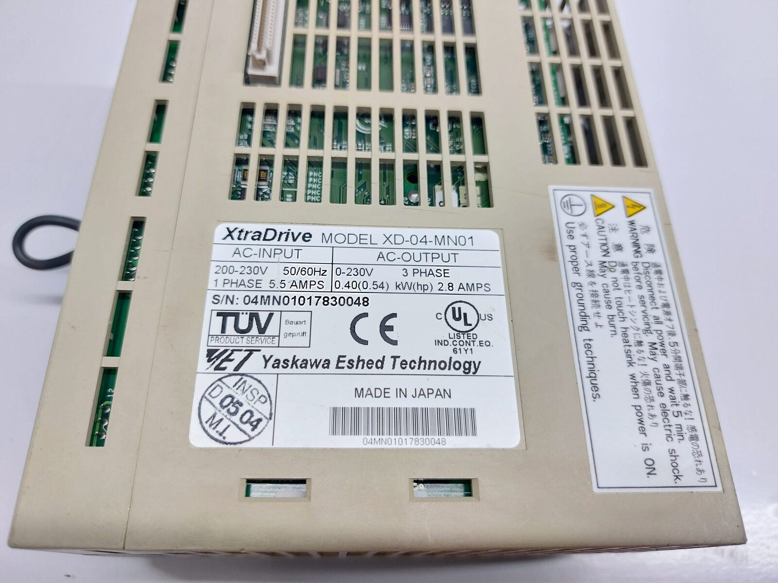 YASKAWA XTRADRIVE XD-04-MN01 AC SERVO DRIVE