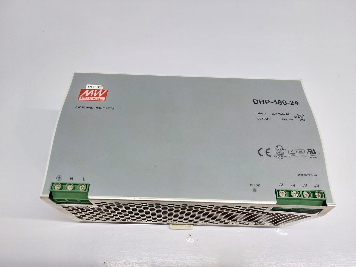 MEAN WELL DRP-480-24 SWITCHING REGULATOR POWER SUPPLY (2)
