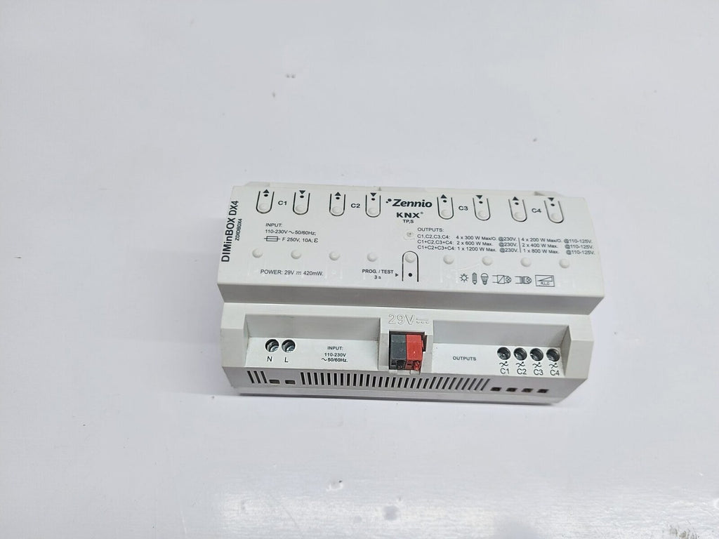 ZENNIO KNX DIMINBOX DX4 ZDIDBDX4 4 CHANNEL UNIVERSAL DIMMER ACTUATOR