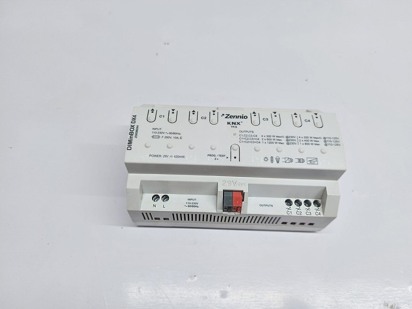 ZENNIO KNX DIMINBOX DX4 ZDIDBDX4 4 CHANNEL UNIVERSAL DIMMER ACTUATOR