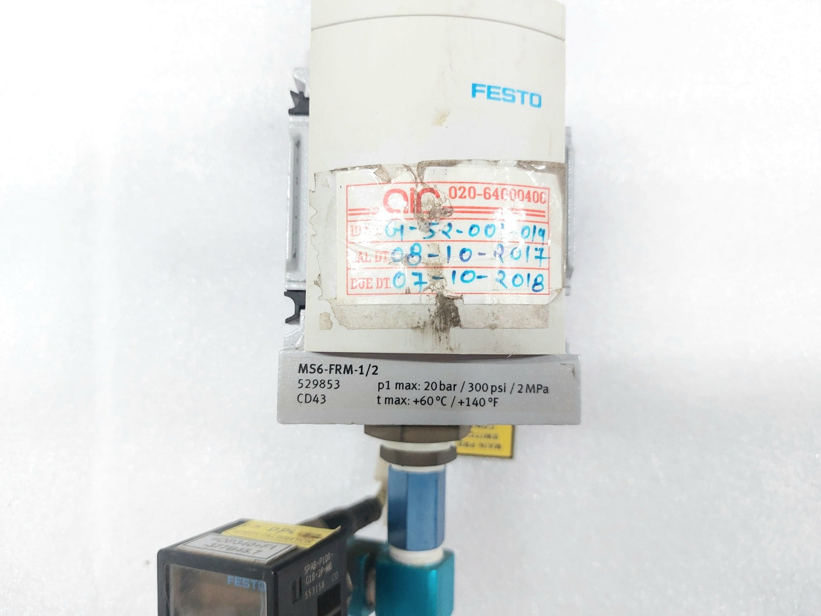 FESTO MS6-FRM-12 BRANCHING MODULE WITH SPAB-P10R-C18-2P-M8 PRESSURE SENSOR (3)