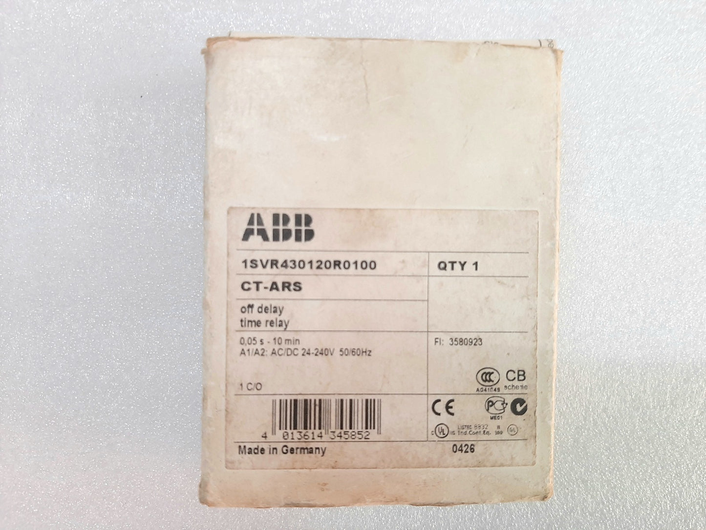 ABB CT-ARS OFF-DELAY TIME RELAY 1SVR430120R0100 (5)