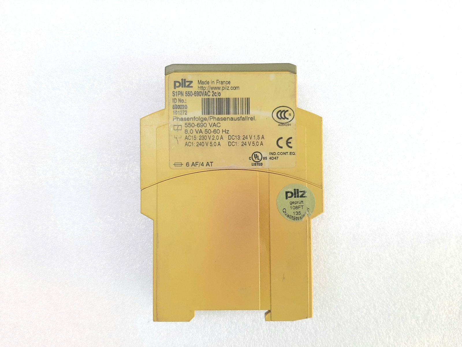 PILZ S1PN 550-690VAC 2C/O PHASE FAILURE RELAY 890220