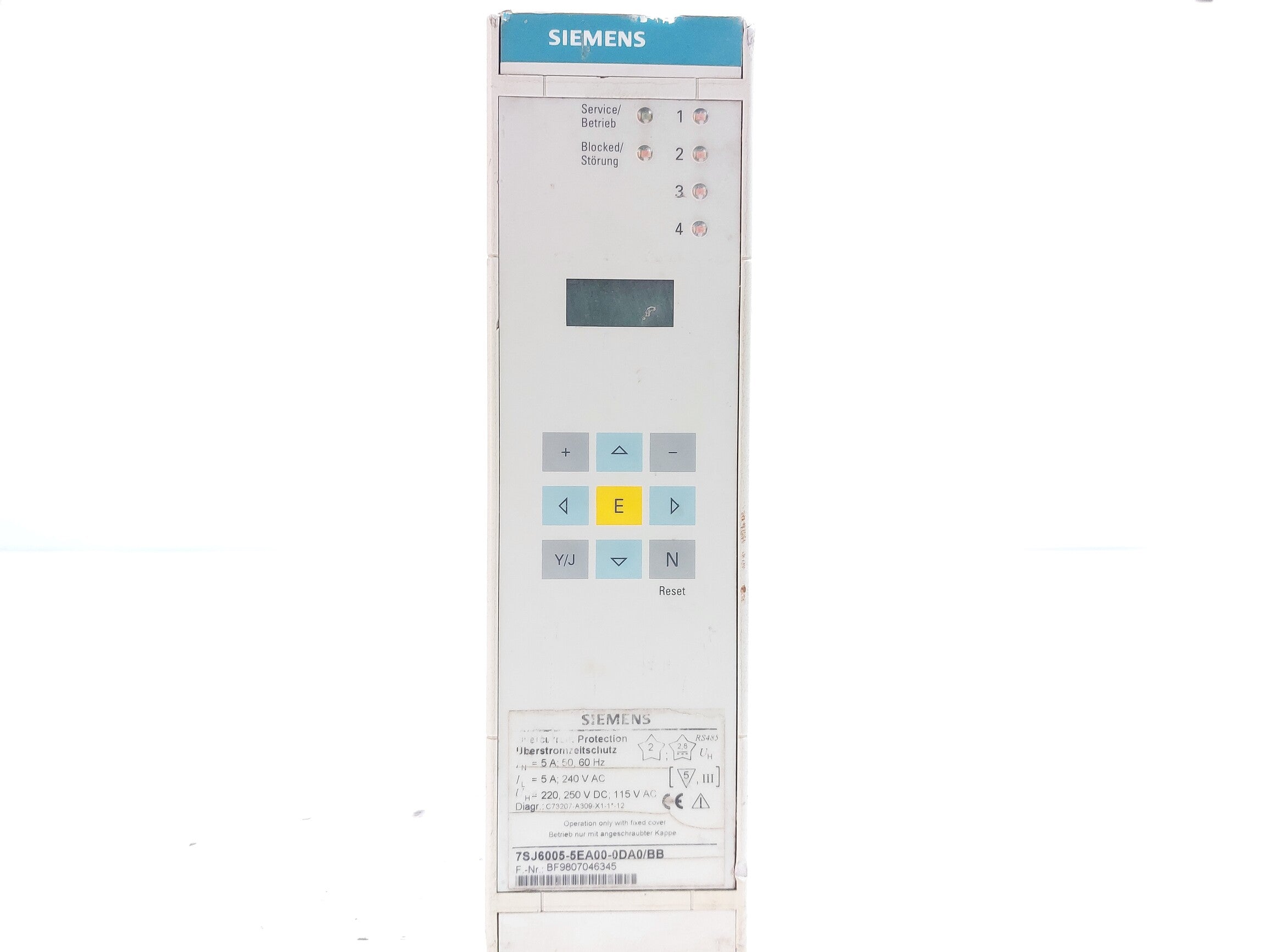 SIEMENS 7SJ6005-5EA00-0DA0/BB OVERCURRENT PROTECTION RELAY
