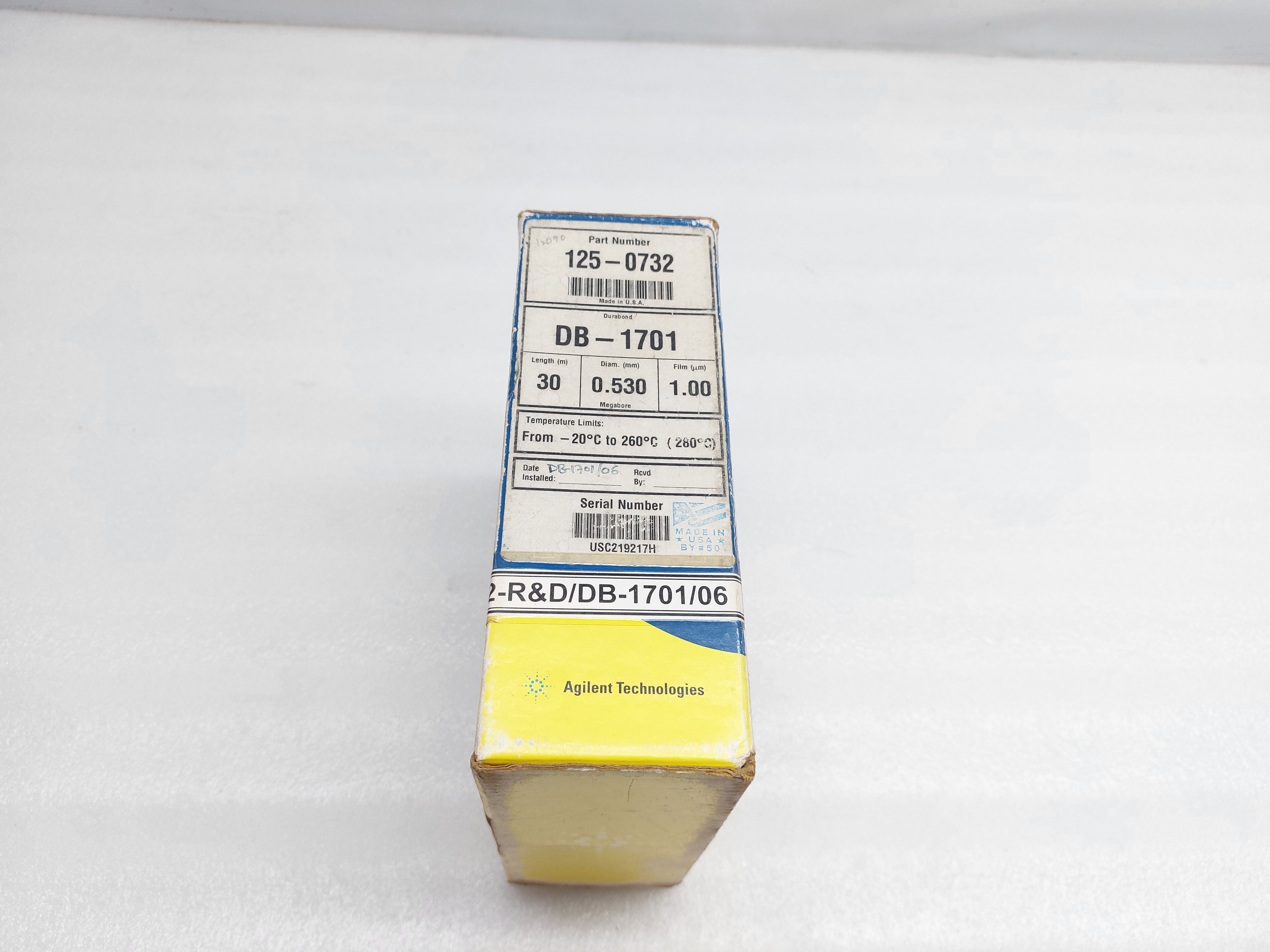 AGILENT 125-0732 GAS CHROMATOGRAPHY COLUMN