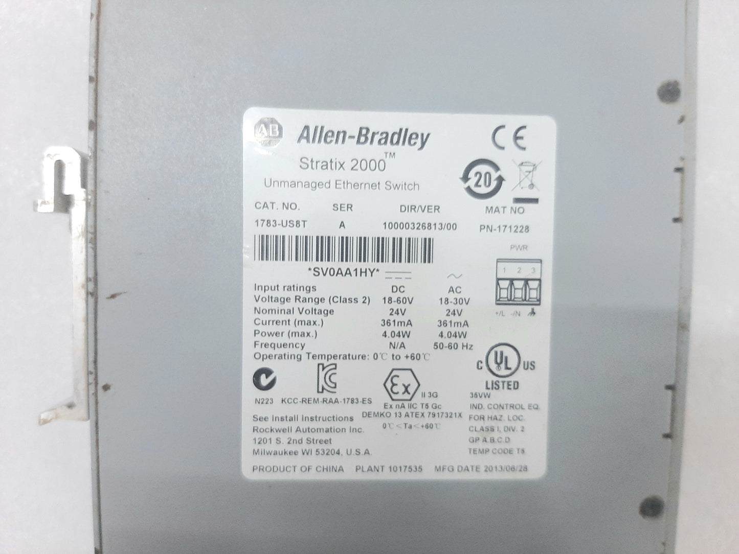 ALLEN-BRADLEY 1783-US8T UNMANGED ETHERNET SWITCH STRATIX 2000 SER. A (4)