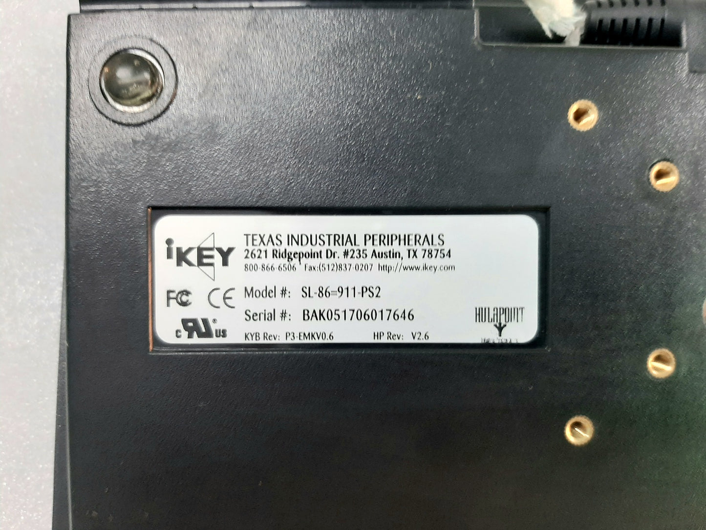 IKEY SL-86=911-PS2 INDUSTRIAL RUGGED KEYBOARD (5)