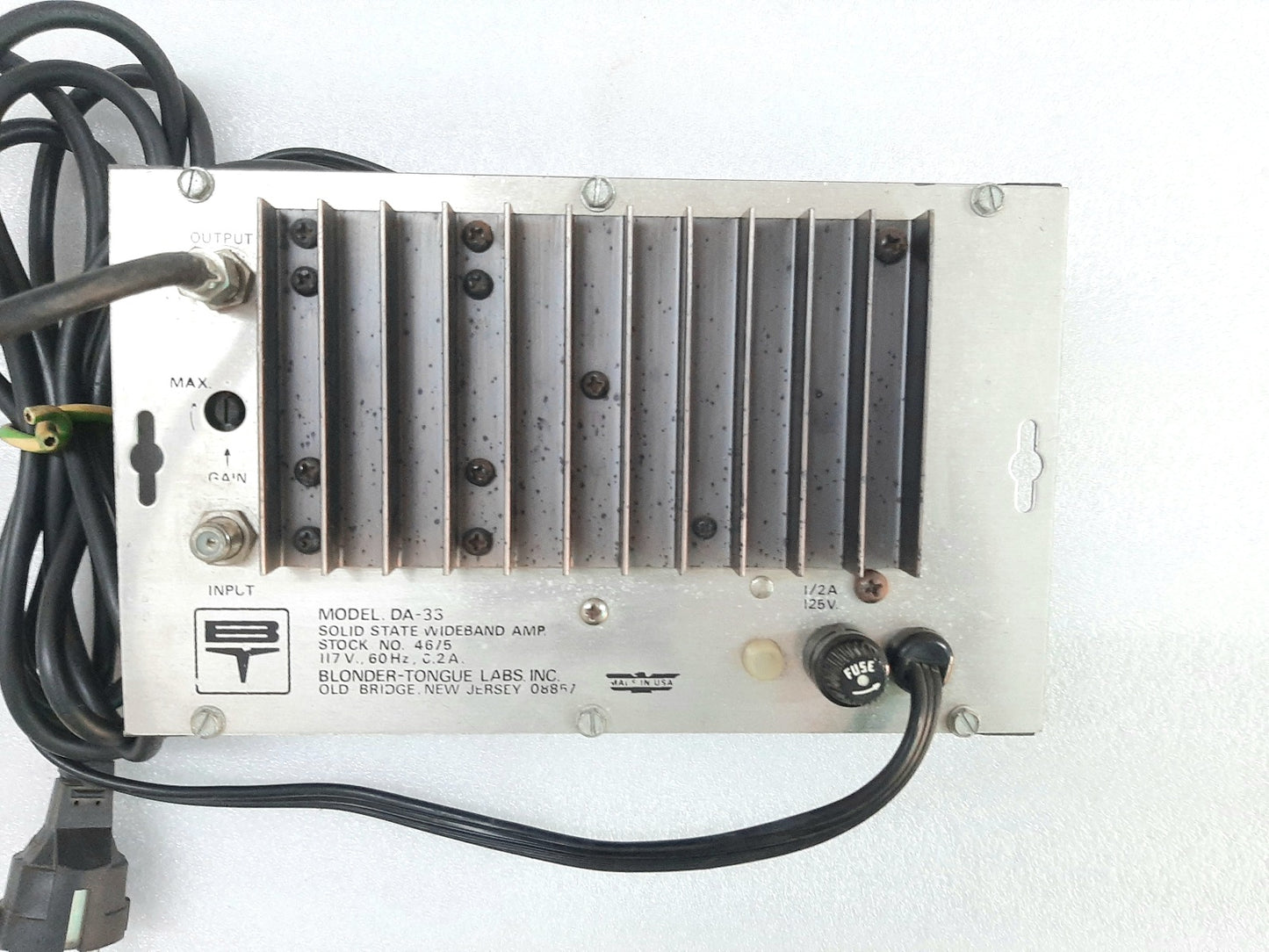 BLONDER TONGUE DA-33 SOLID STATE WIDEBAND AMPLIFIER
