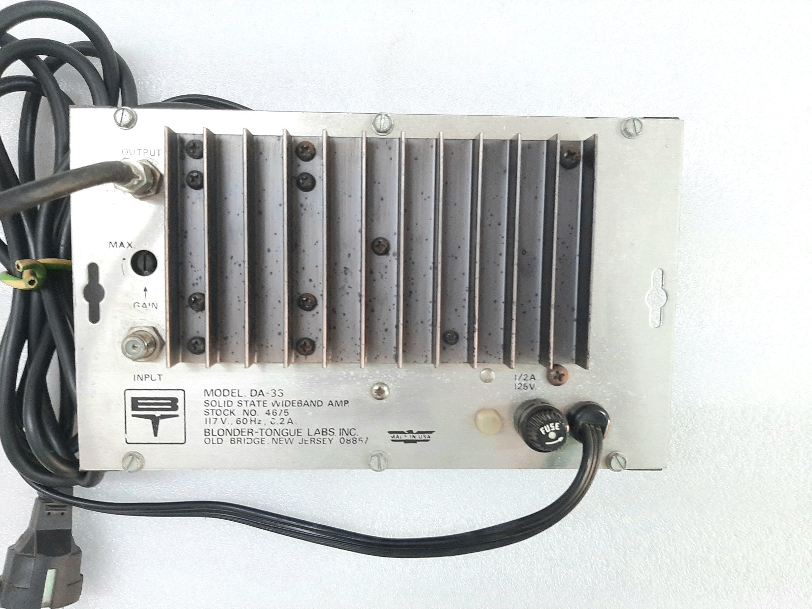BLONDER TONGUE DA-33 SOLID STATE WIDEBAND AMPLIFIER