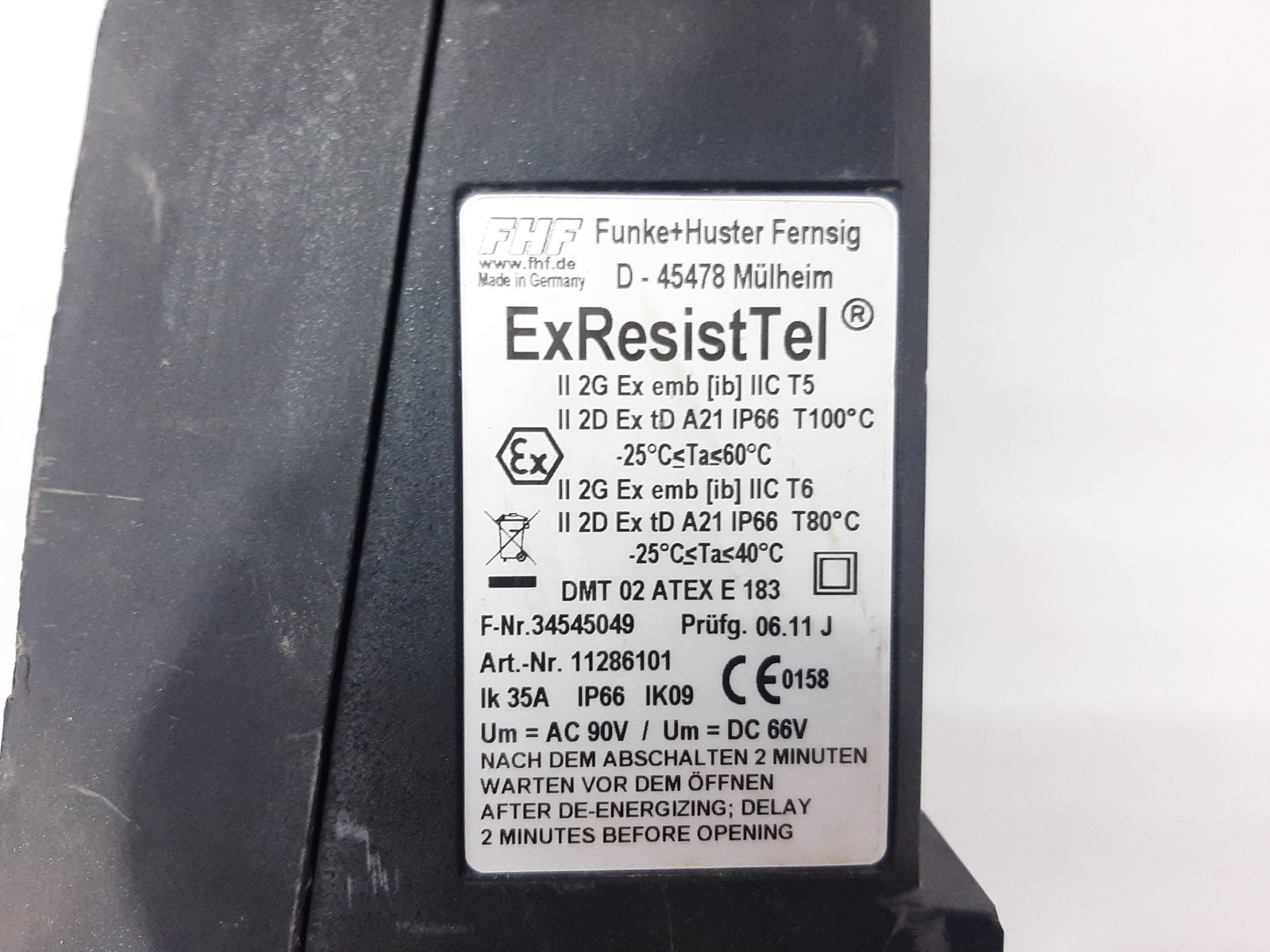 FHF RSISTEL 11286101 WEATHER, EXPLOSION PROOF BLACK TELEPHONE (5)