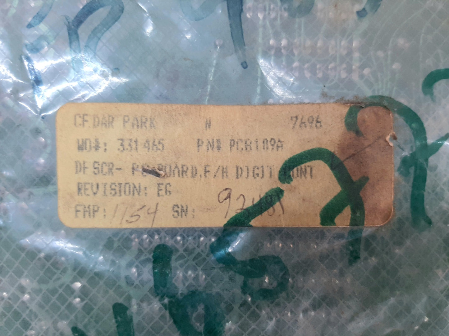 MARTIN DECKER PCB109A E/M DIGITAL CONTROL CARD PB0109A REV C