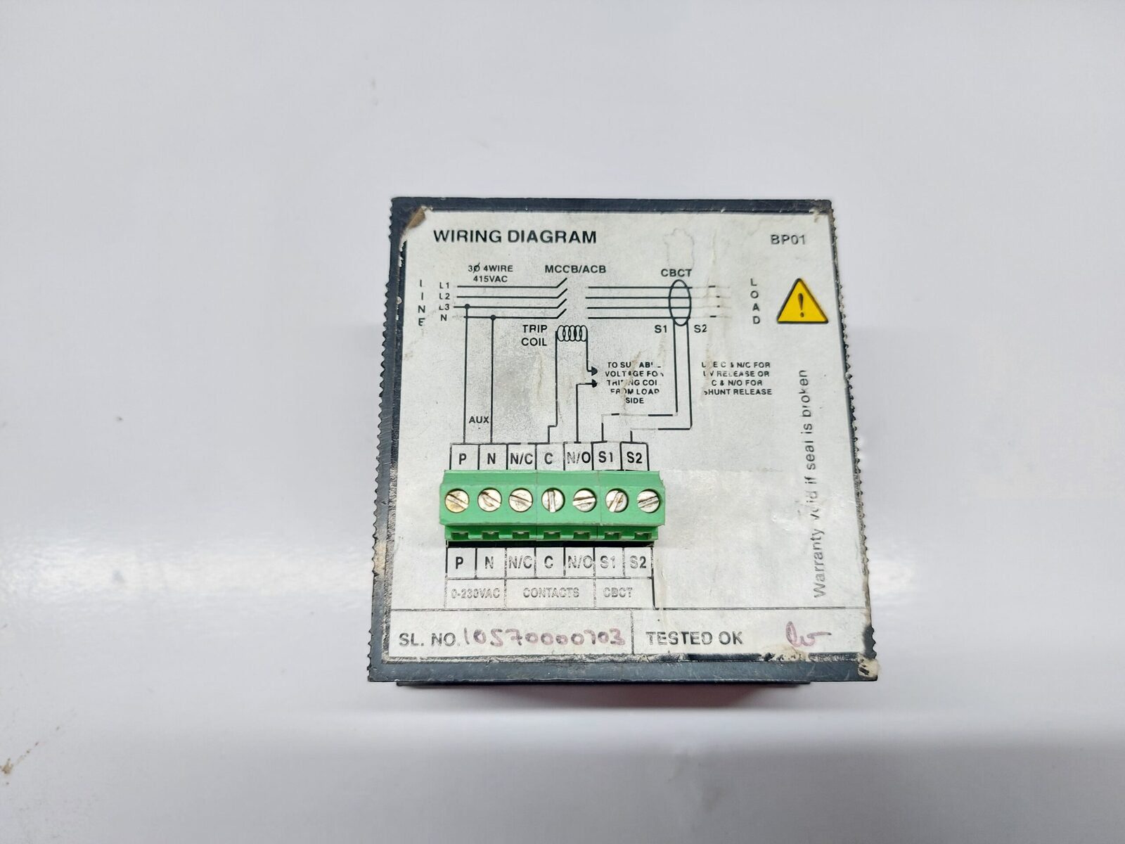 PVOK DV'S EL01 EARTH LEAKAGE RELAY