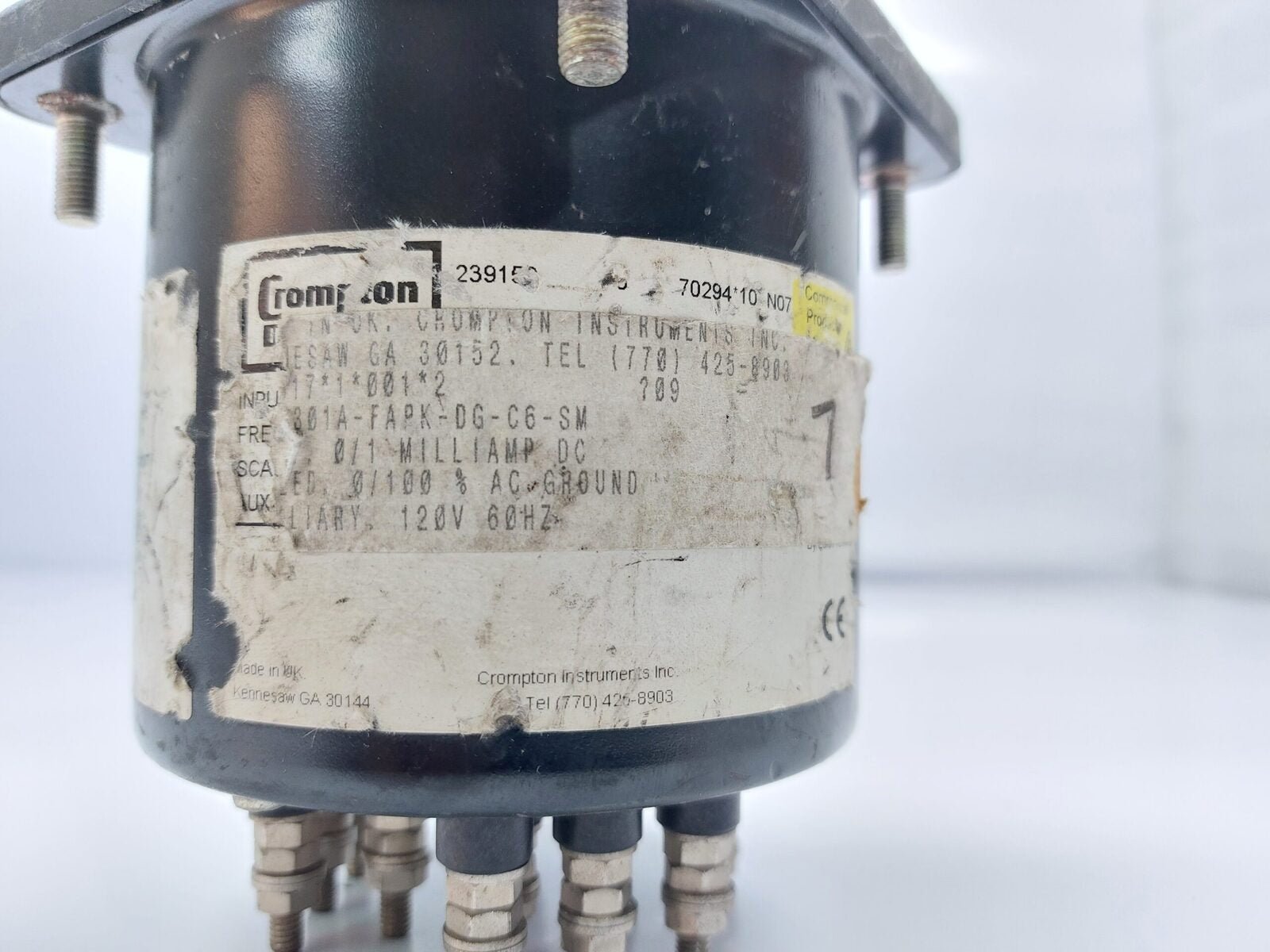 CROMPTON 301A-FAPK-DG-C6-SM 0/1 MILLIAMP DC METER