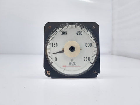 OILFIELD ELECTRIC MARINE CR 077-05GA-PZSM-C6 VOLT METER 0-750