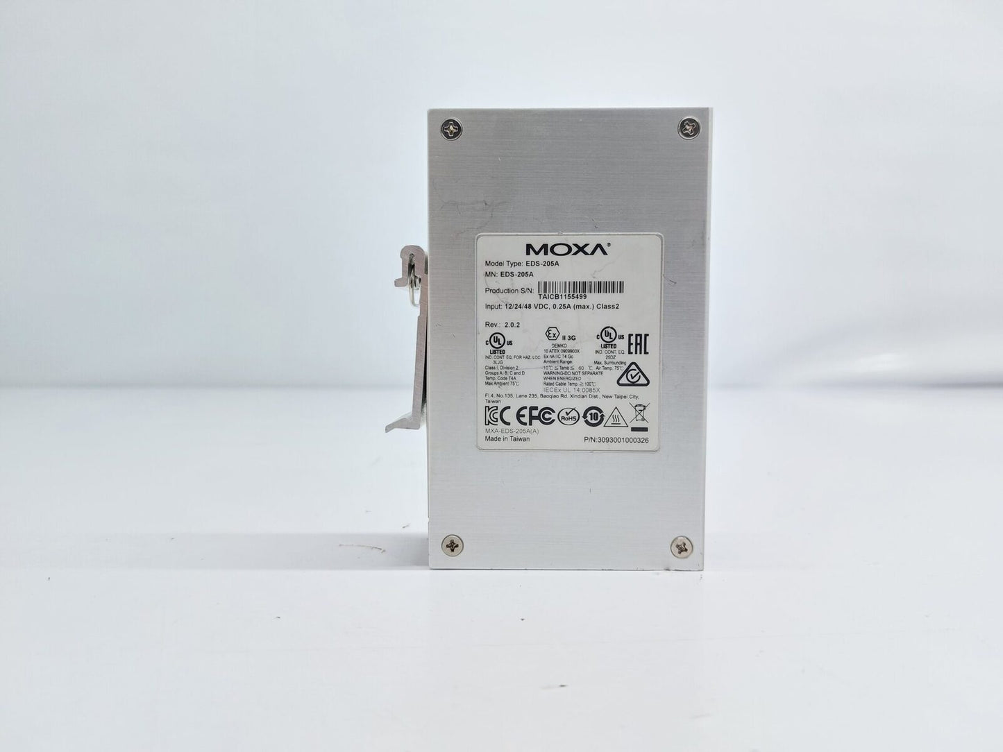 MOXA EDS-205A 5-PORT COMPACT UNMANAGED INDUSTRIAL ETHERNET SWITCH