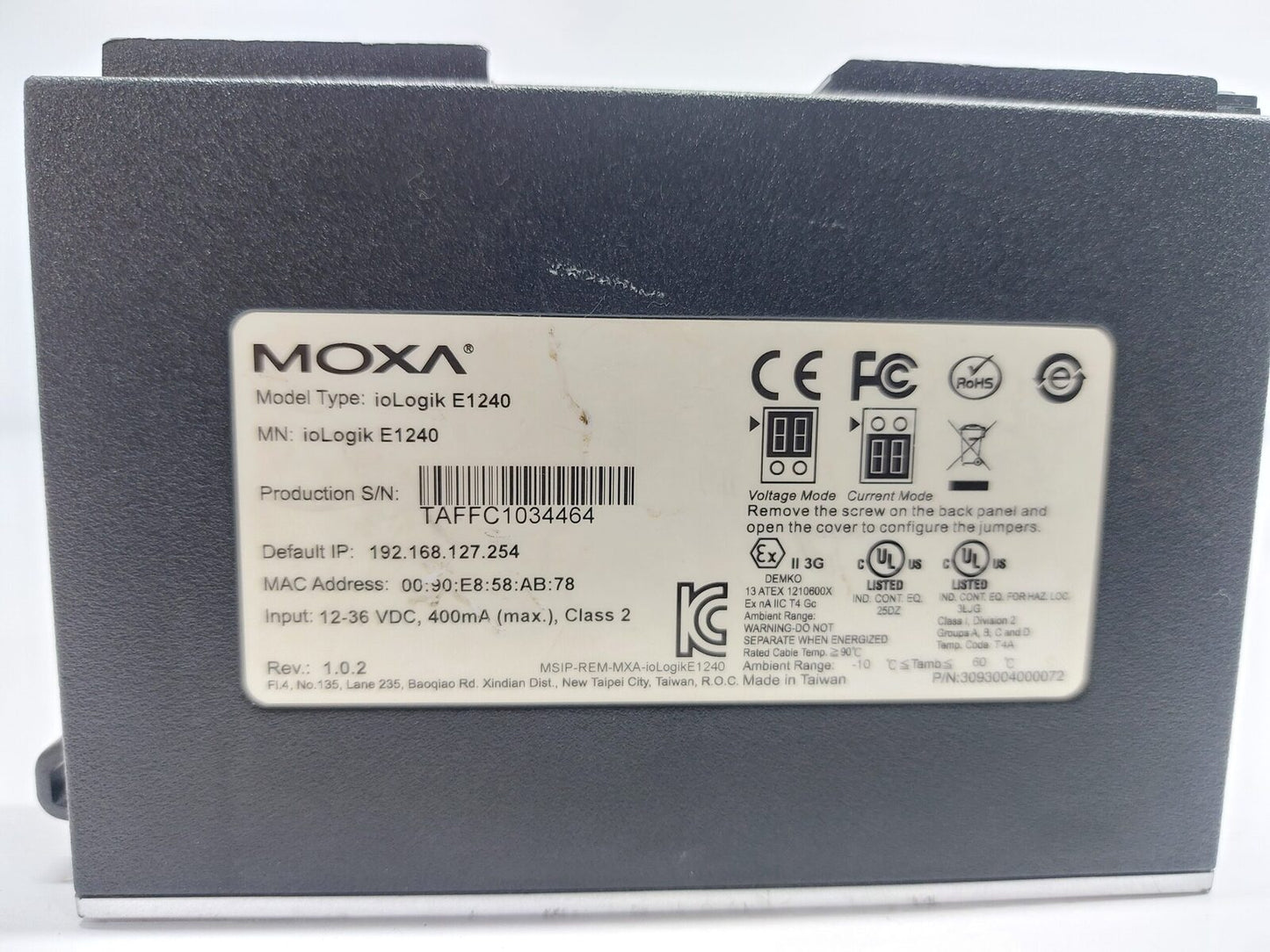 MOXA IOLOGIK E1240 ETHERNET MODULE