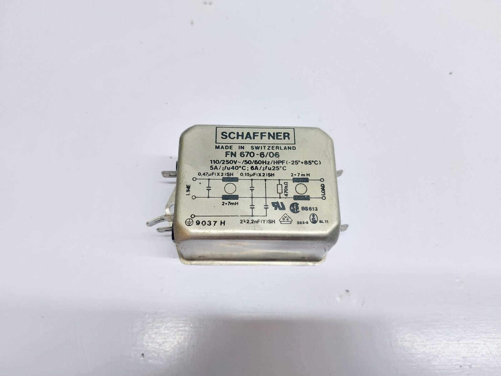 SCHAFFNER FN 670-606 SINGLE PHASE FILTER (1)