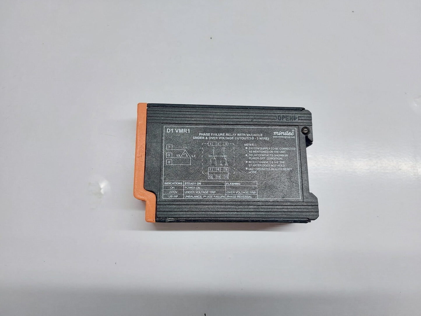 MINILEC D1 VMR1 PHASE FAILURE RELAY WITH WASHABLE VARIABL (3)