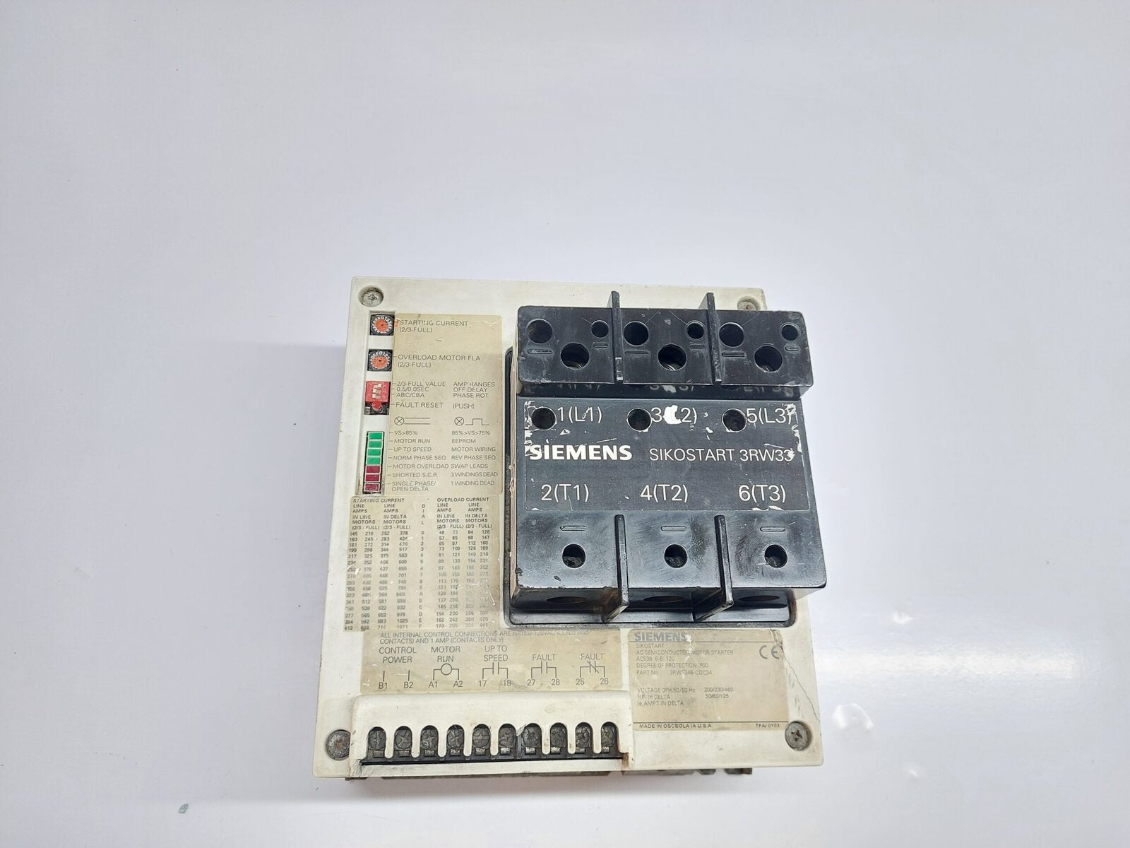 SIEMENS SIKOSTART 3RW3346-ODC34 AC SEMICONDUCTOR MOTOR STARTER (1)
