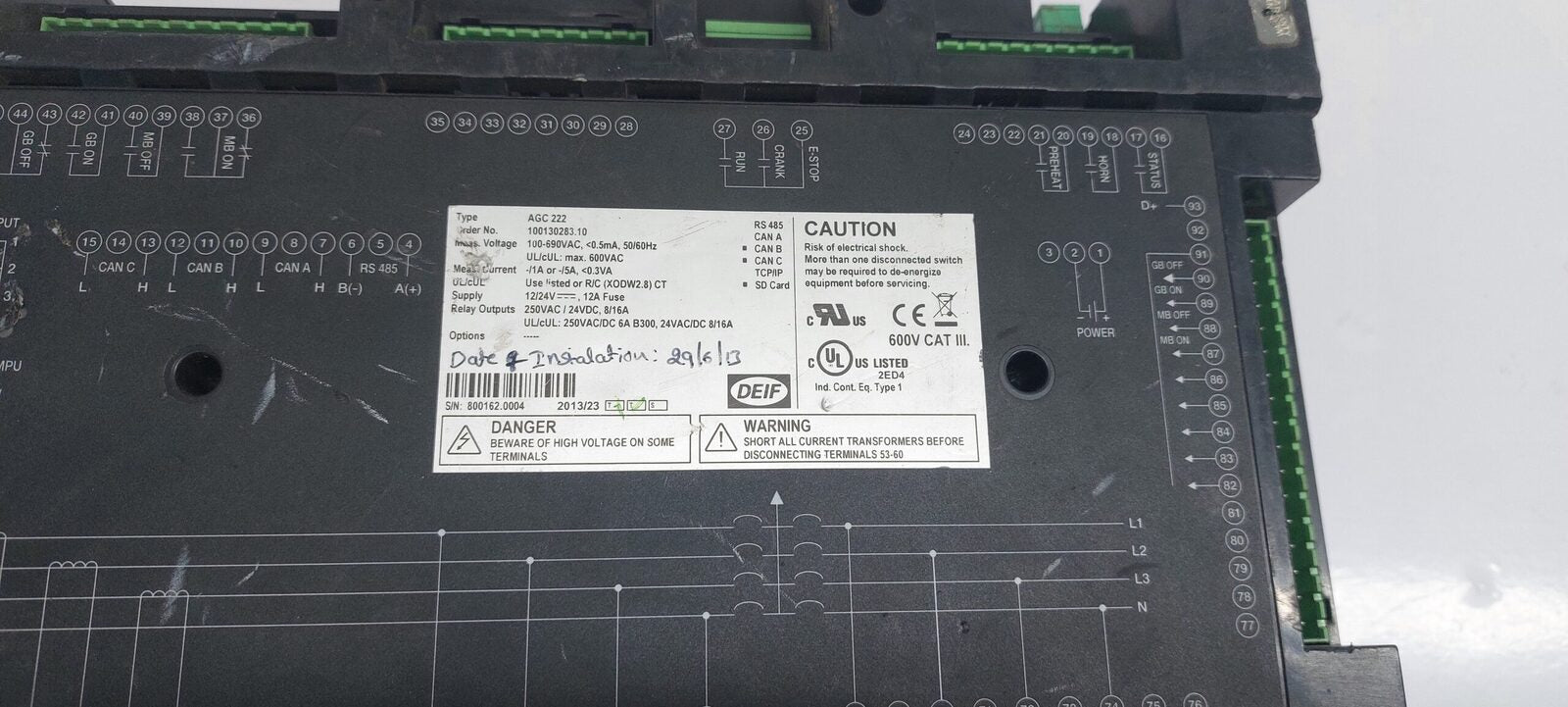 DEIF MULTI-LINE AGC 200 ADVANCED GENSET CONTROLLER AGC222 (8)