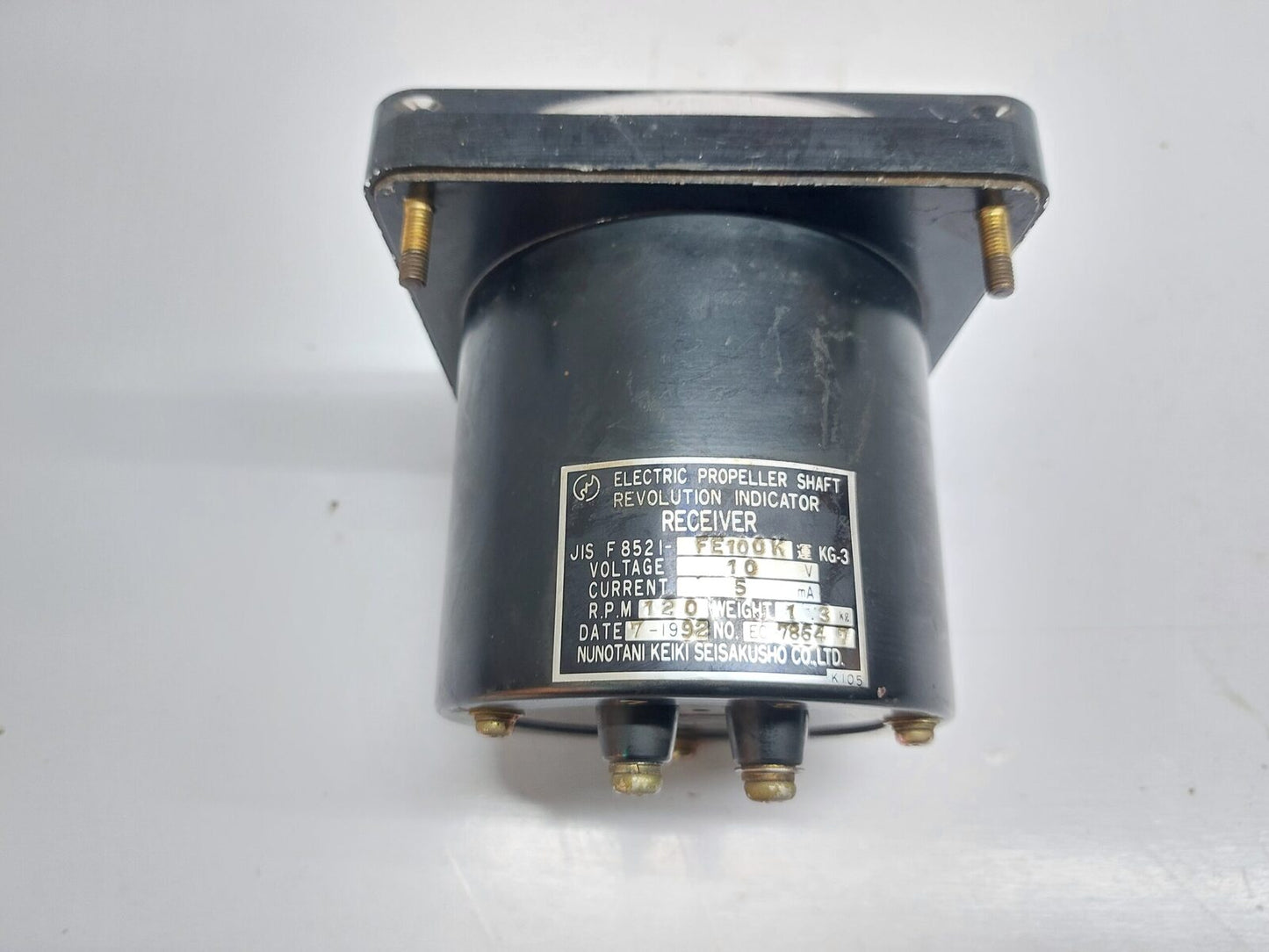 NUNOTANI KEIKI JIS F8521-FE100K ELECTRIC PROPELLER SHAFT REVOLUTION INDICATOR (3)
