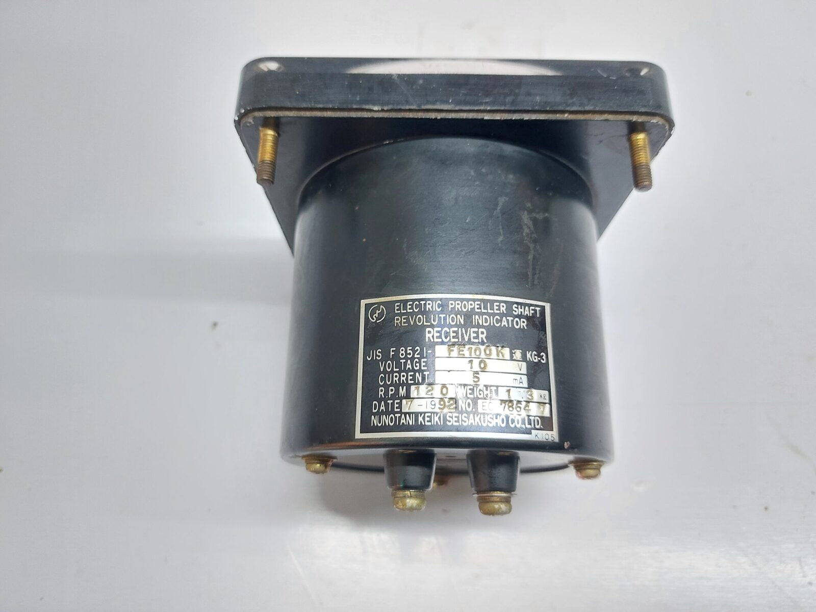 NUNOTANI KEIKI JIS F8521-FE100K ELECTRIC PROPELLER SHAFT REVOLUTION INDICATOR (3)