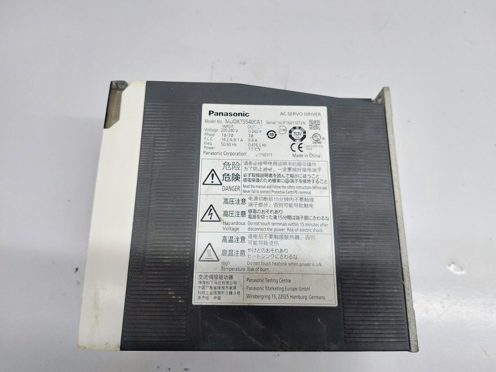 PANASONIC MDDKT5540CA1 AC SERVO DRIVER 1.5 KW