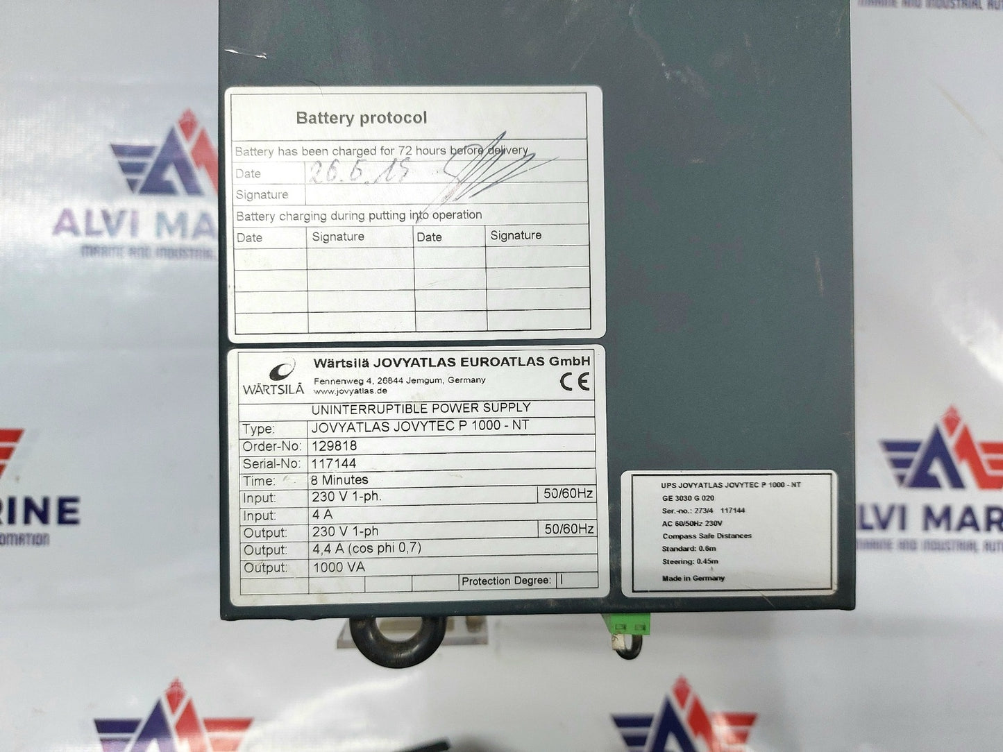 WARTSILA / JOVYATLAS JOVYTEC P 1000-NT 8 MINUTUES UNINTERRUPTIBLE POWER SUPPLY