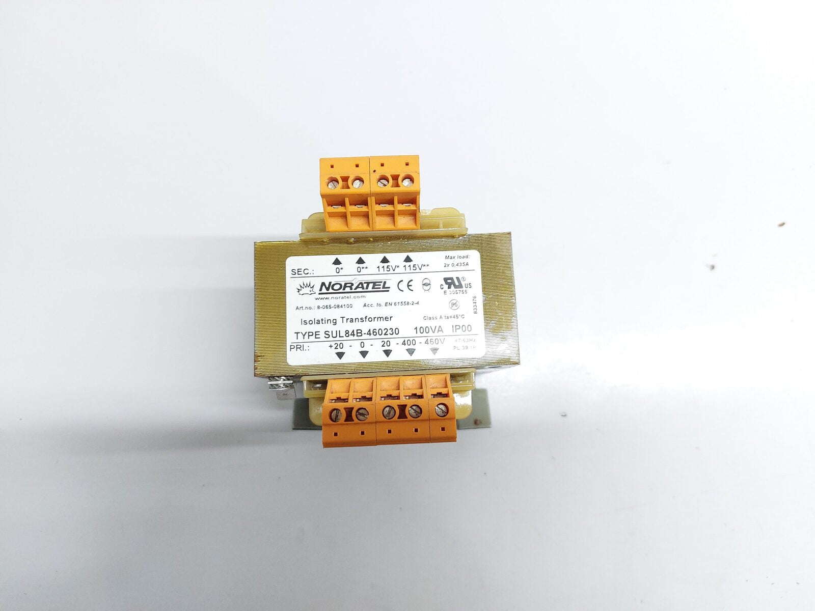 NORATEL SUL84B-460230 ISOLATING TRANSFORMER