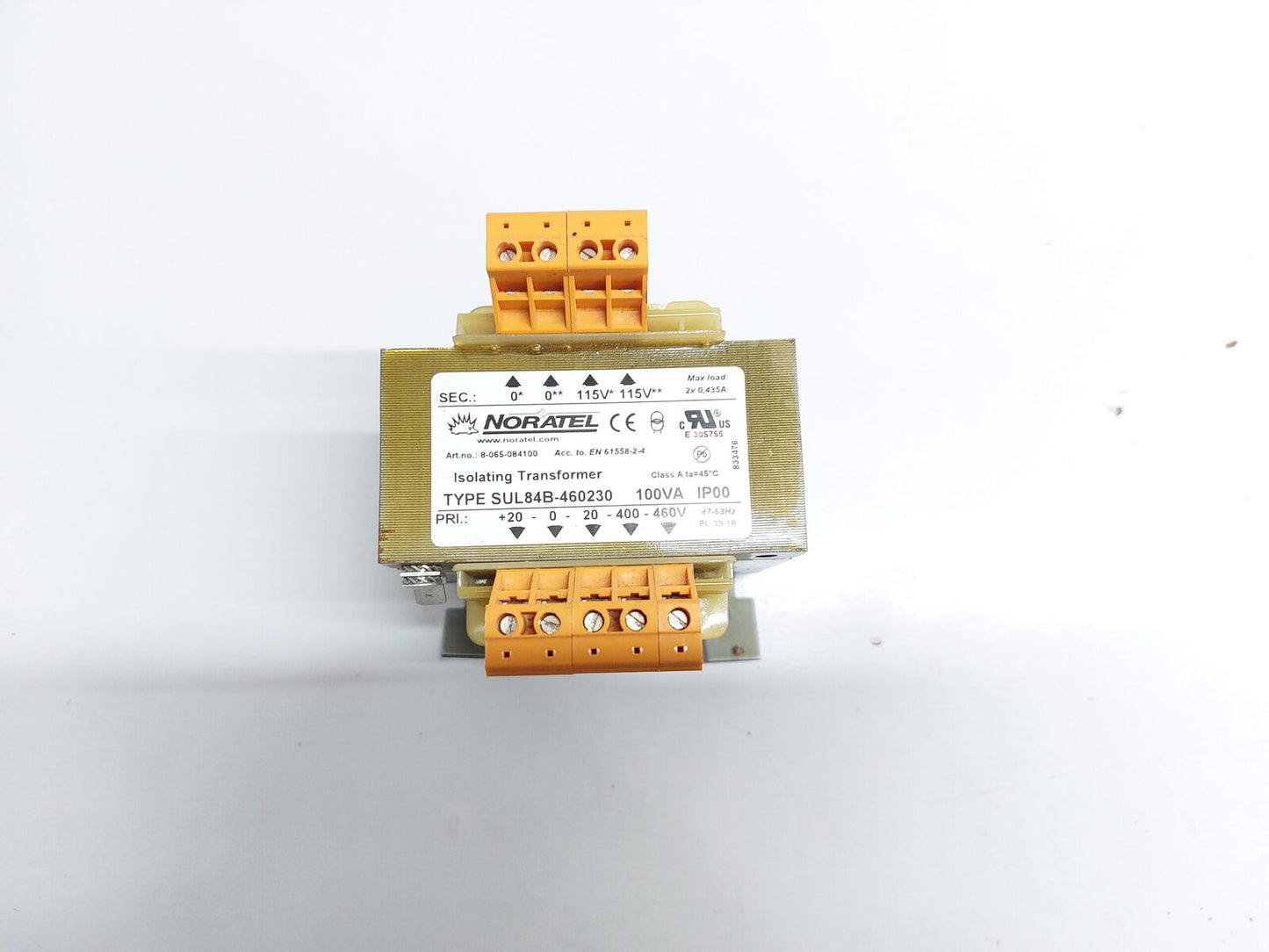 NORATEL SUL84B-460230 ISOLATING TRANSFORMER