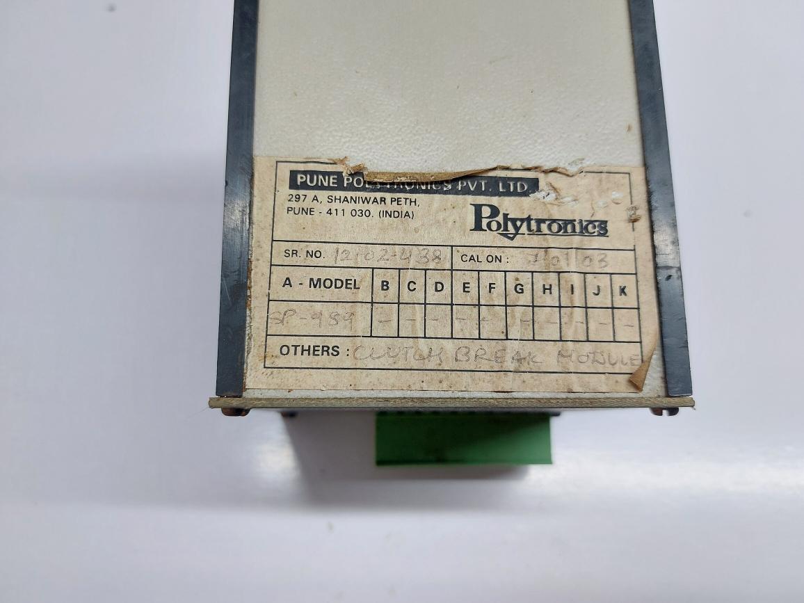 POLYTRONICS SP-989 CLUTCH BRAKE MODULE