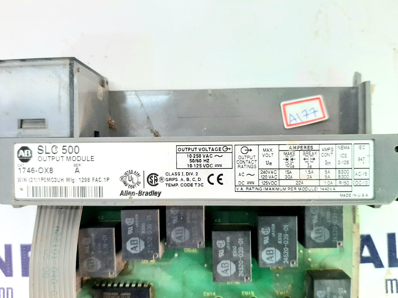 ALLEN BRADLEY SLC 500 1746-OXB SER A OUTPUT MODULE