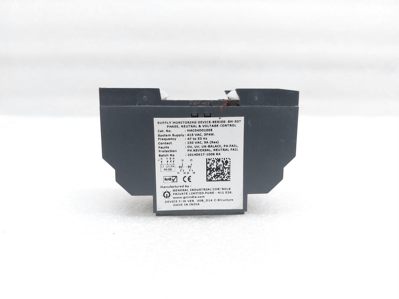 GIC SM-500 MAC04D0100E VOLTAGE AND MONITORING RELAY