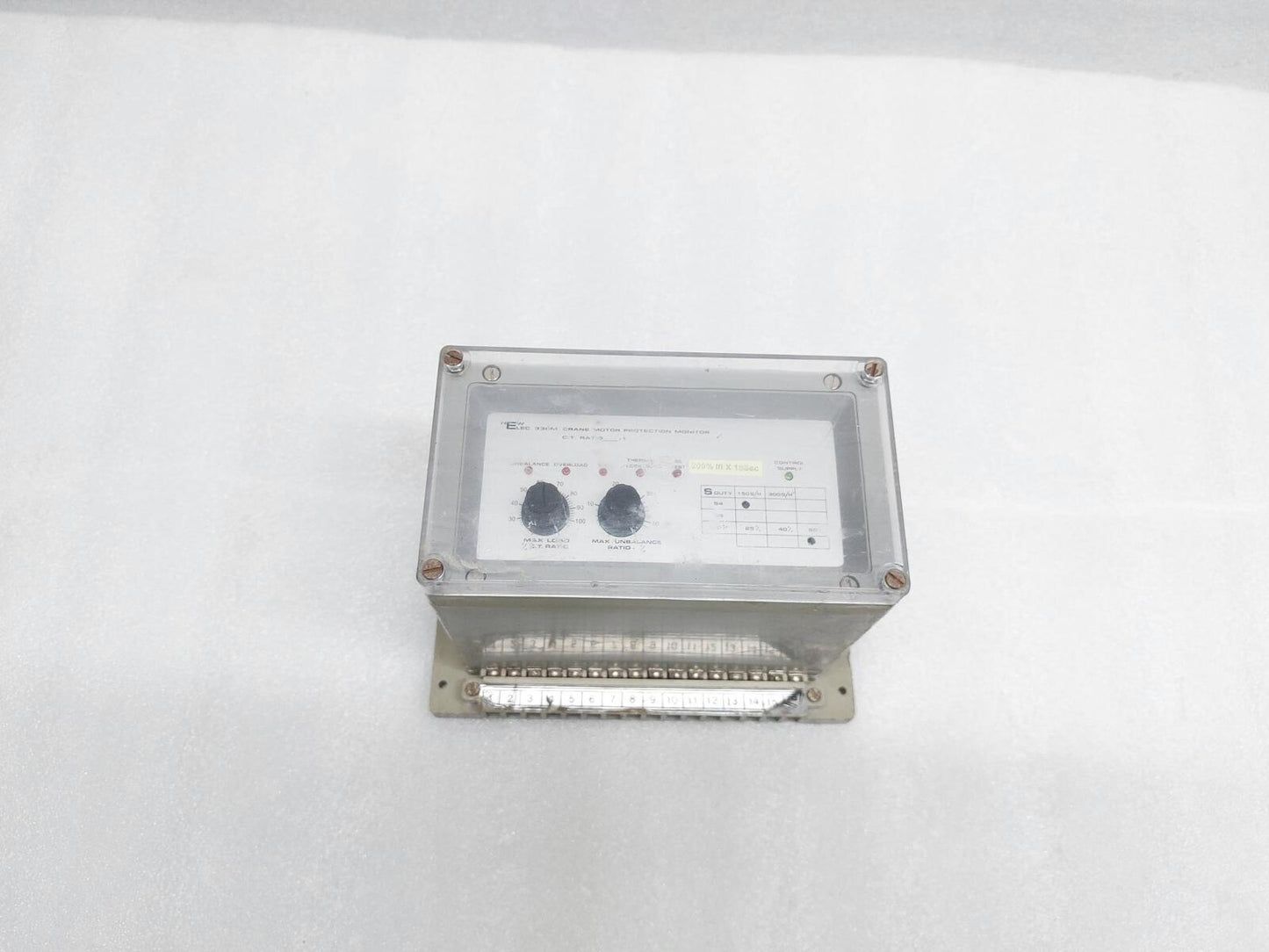 NEW ELEC 330M CRANE MOTOR PROTECION MONITOR 330MC220S4/150/60%
