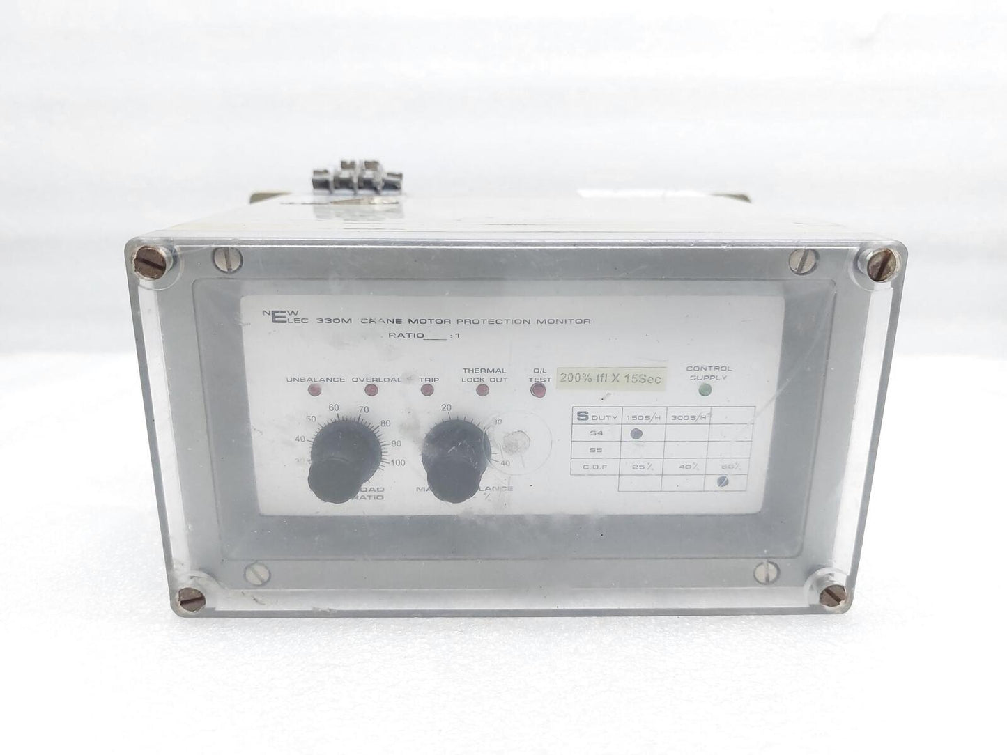 NEW ELEC 330M CRANE MOTOR PROTECION MONITOR 330MC220S4/150/60%
