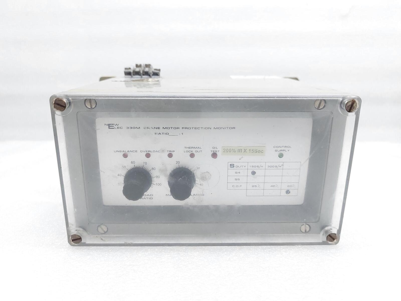 NEW ELEC 330M CRANE MOTOR PROTECION MONITOR 330MC220S4/150/60%