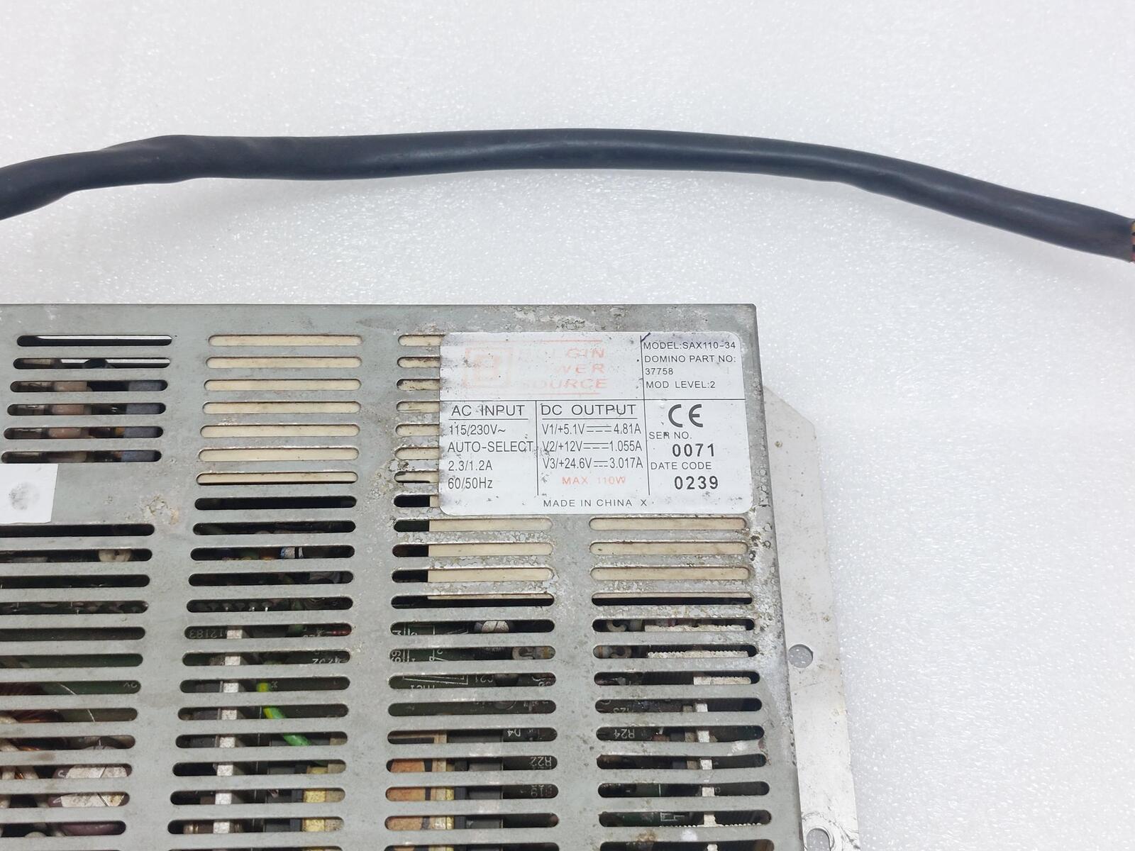 BULGIN POWER SOURCE SAX110-34 POWER SUPPLY 37758