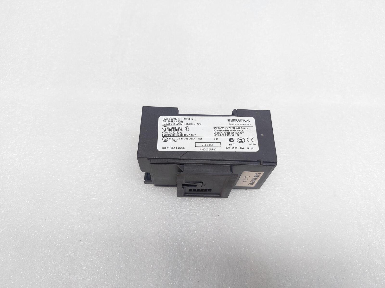 SIEMENS 3UF7100-1AA00-0 CURRENT MEASURING MODULE