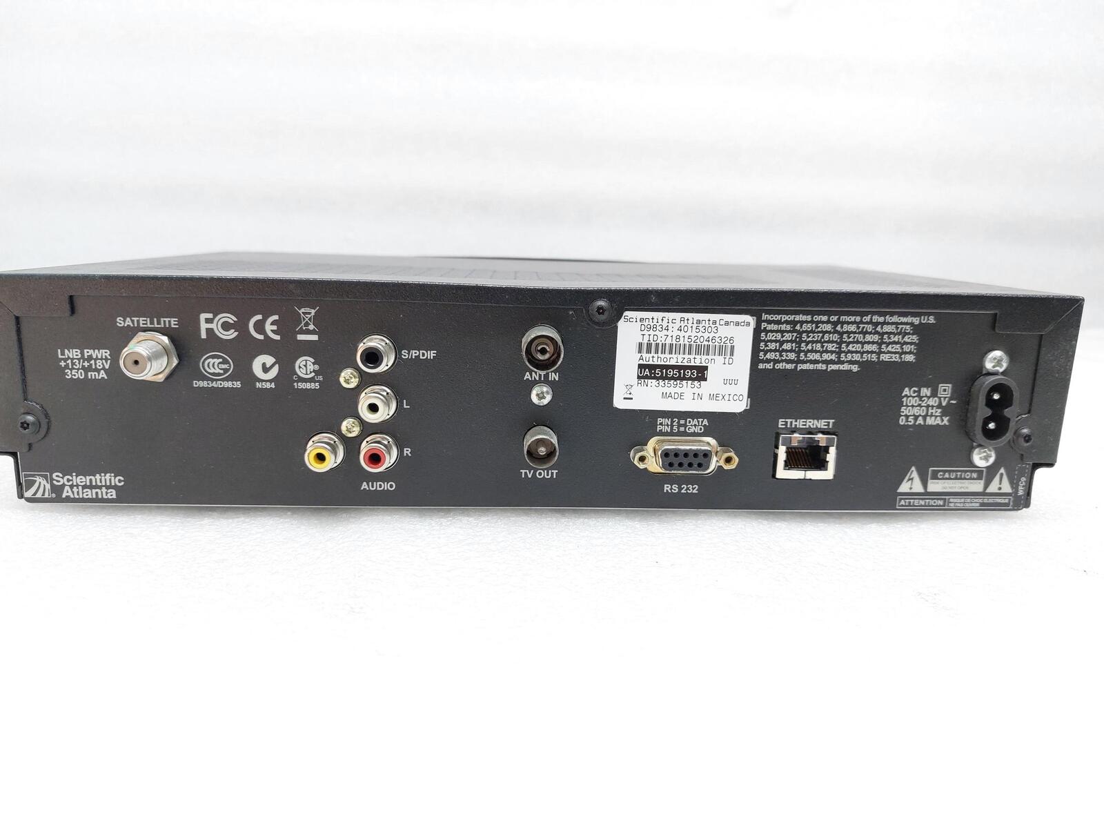 SCIENTIFIC ATLANTA POWERVU D9834 SATELLITE RECEIVER 4015303