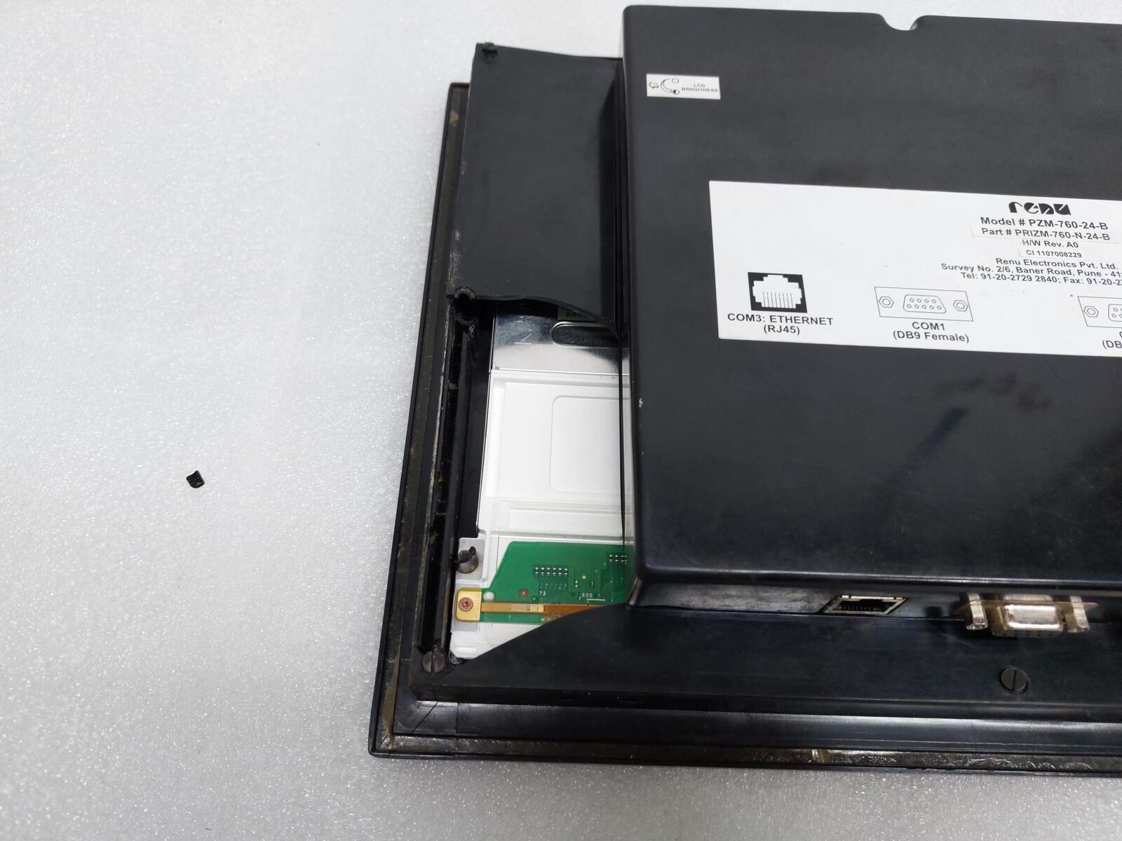 RENU ELECTRONICS PZM-760-24-B TOUCH SCREEN OPERATOR PANEL PRIZM-760-N-24-B BODY DAMAGED