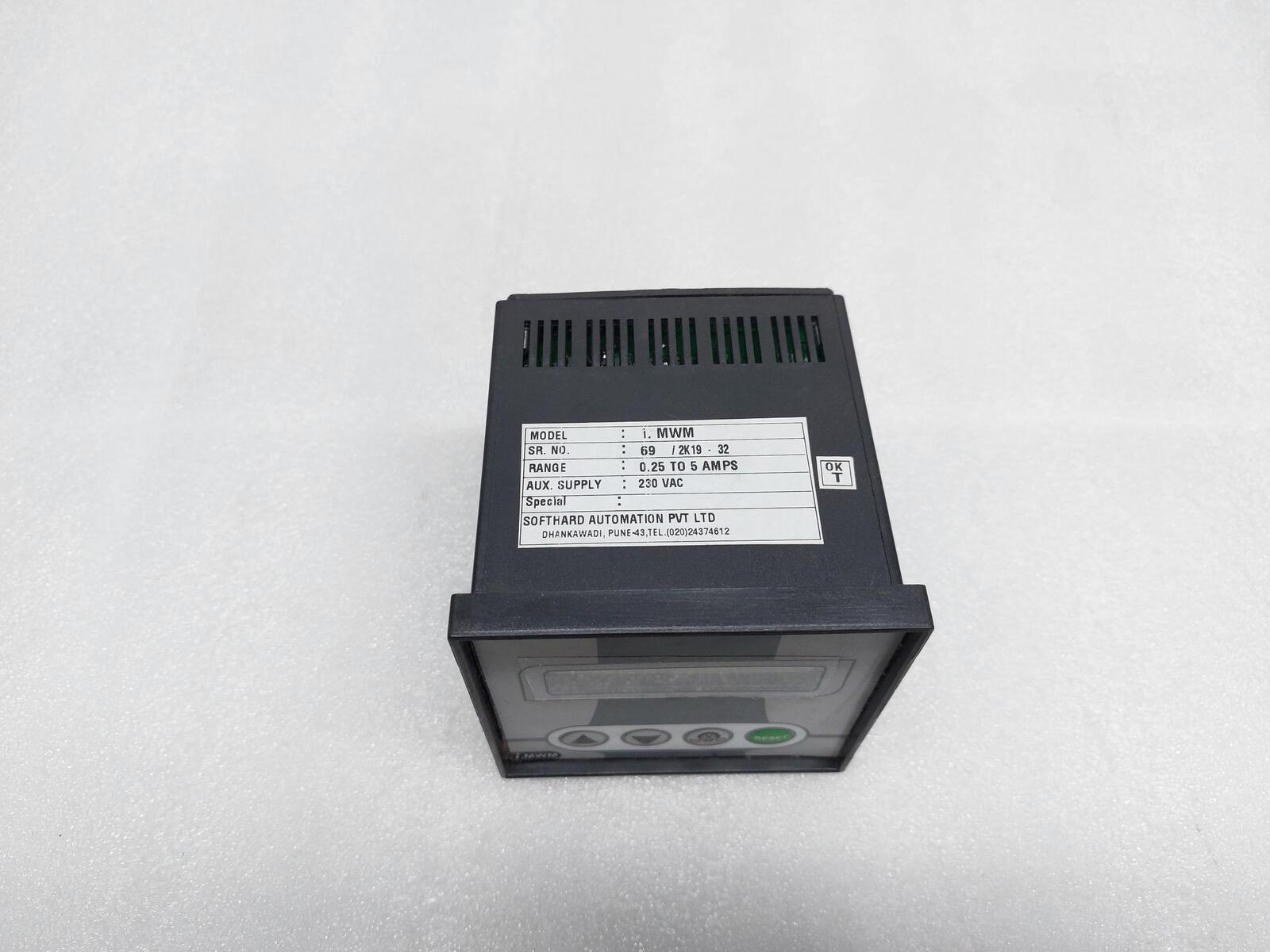SOFTHARD AUTOMATION MWM INTELLIGENT MOTOR PROTECTION RELAU WITH DIGITAL DISPLAY 0.25-5AMPS